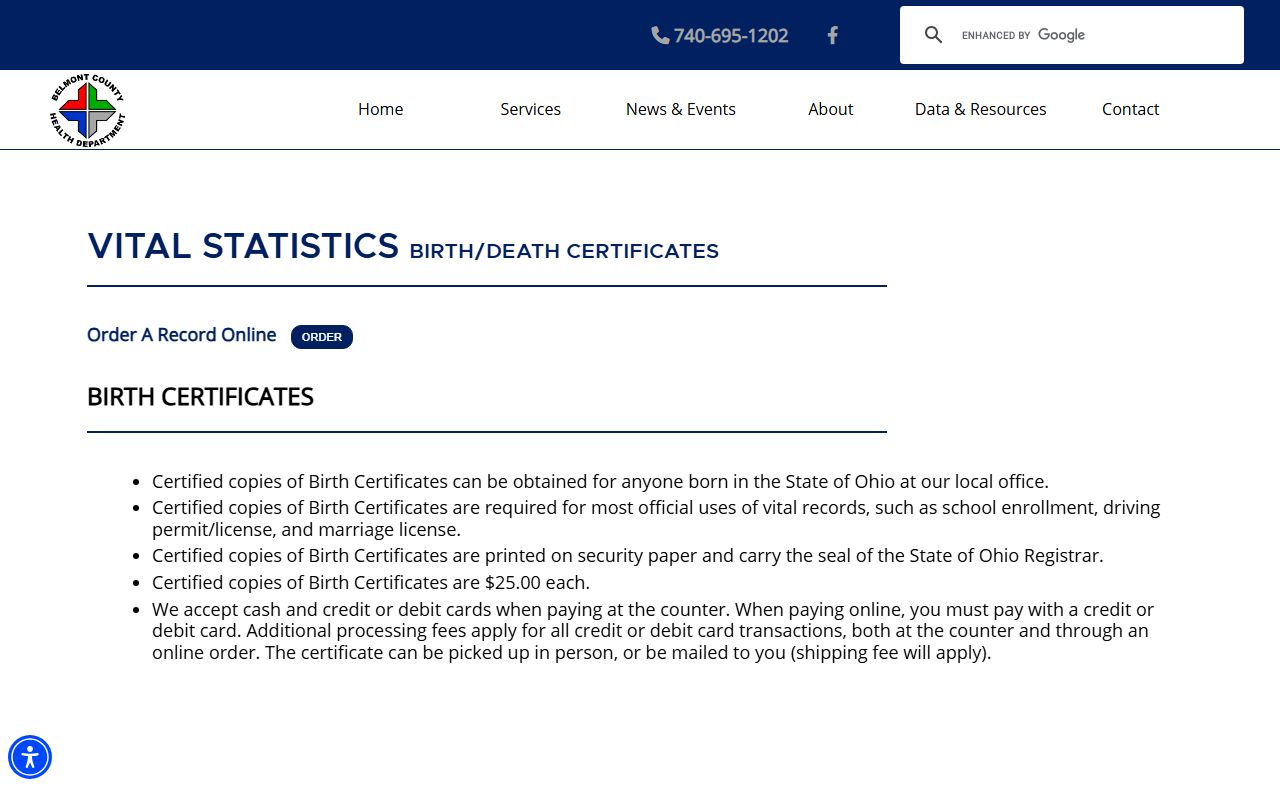 Belmont County Death Index - Belmont County Health Department Vital Statistics