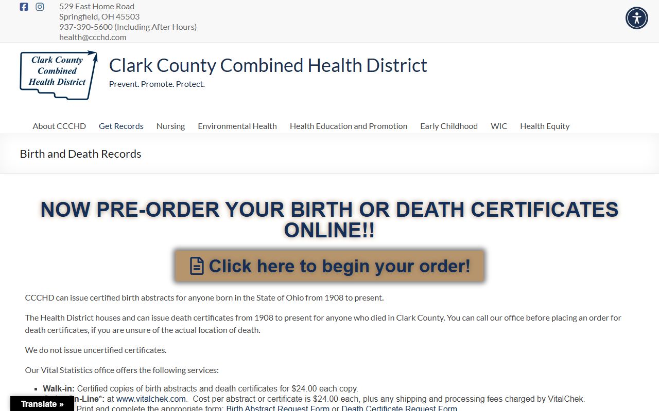 Clark County Death Index - Combined Health District Vital Records