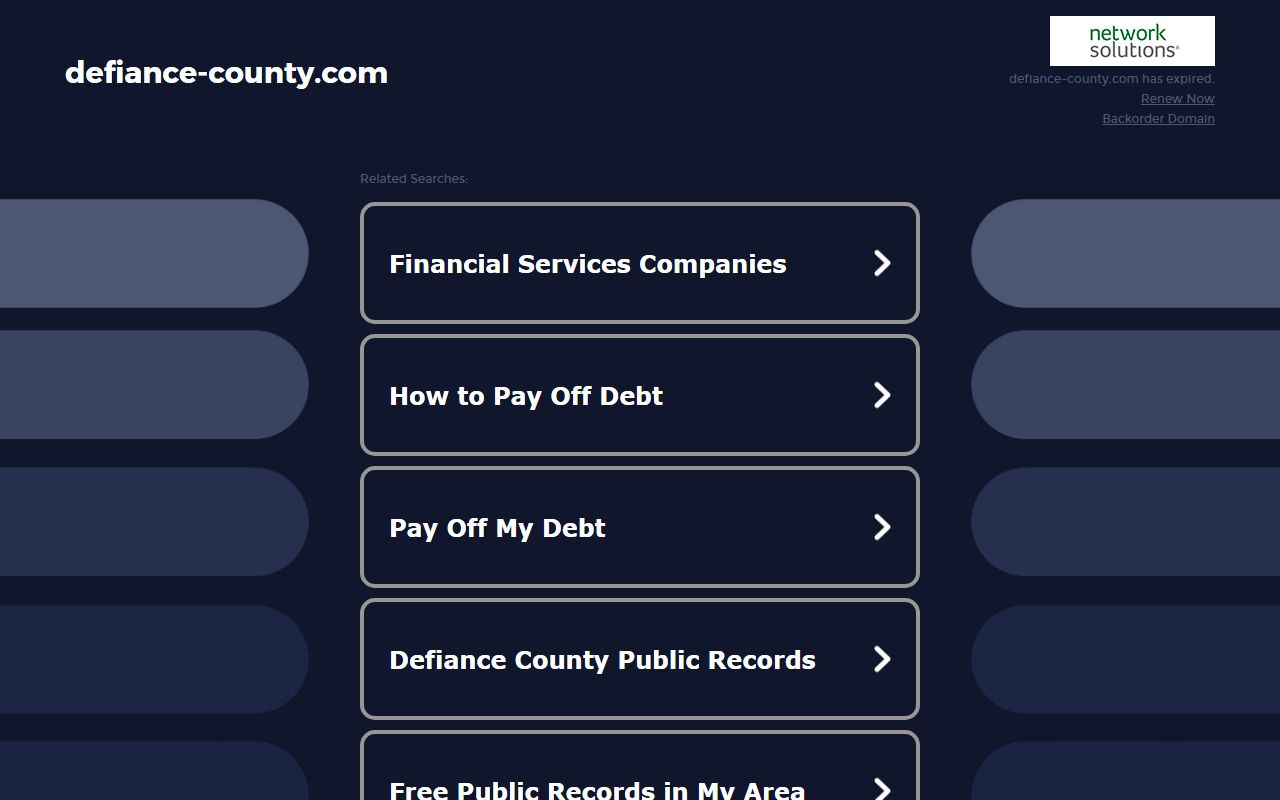 Defiance County Death Index - County Government Website