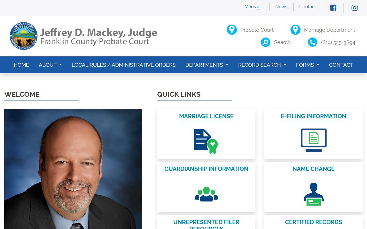 Franklin County Death Index - Probate Court website