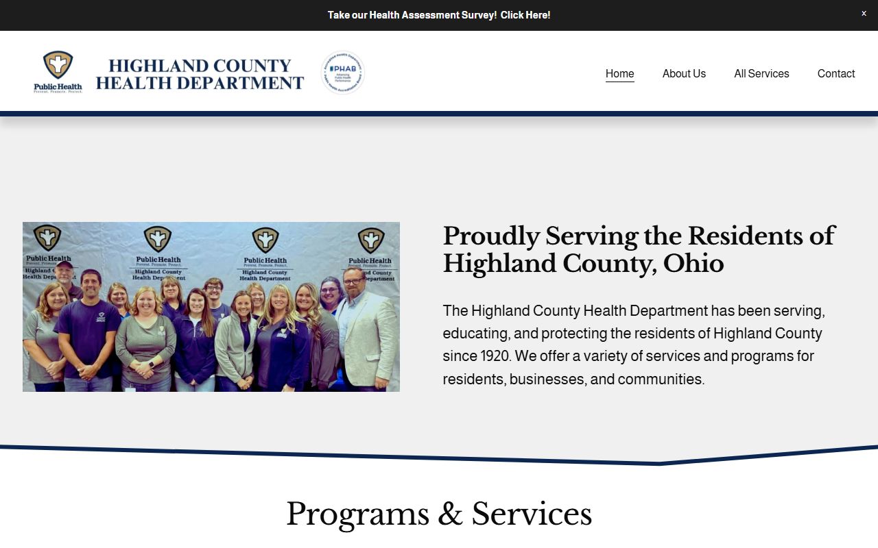 Highland County Death Index - Health Department website