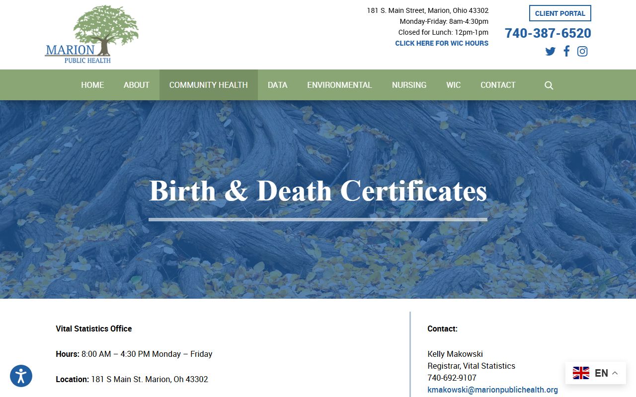 Marion County Death Index - Marion Public Health Birth and Death Certificates