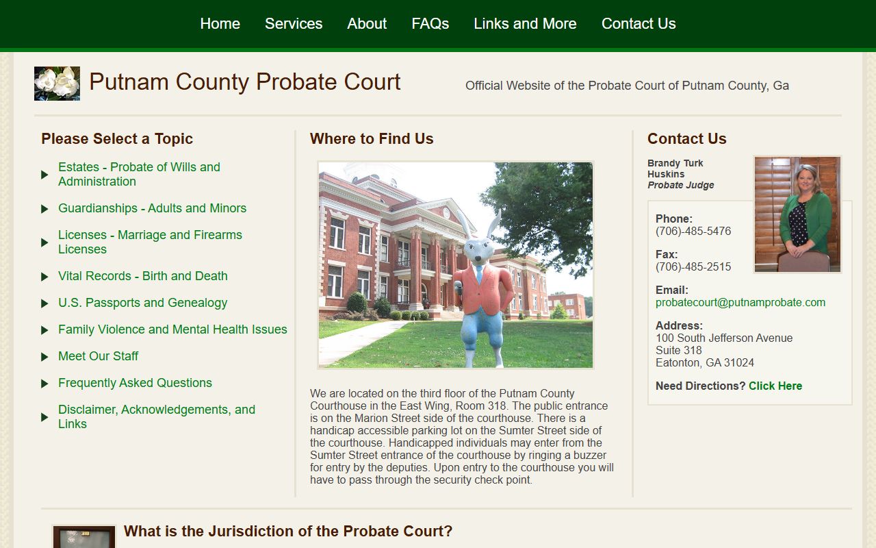 Putnam County Death Index - Probate Court Website