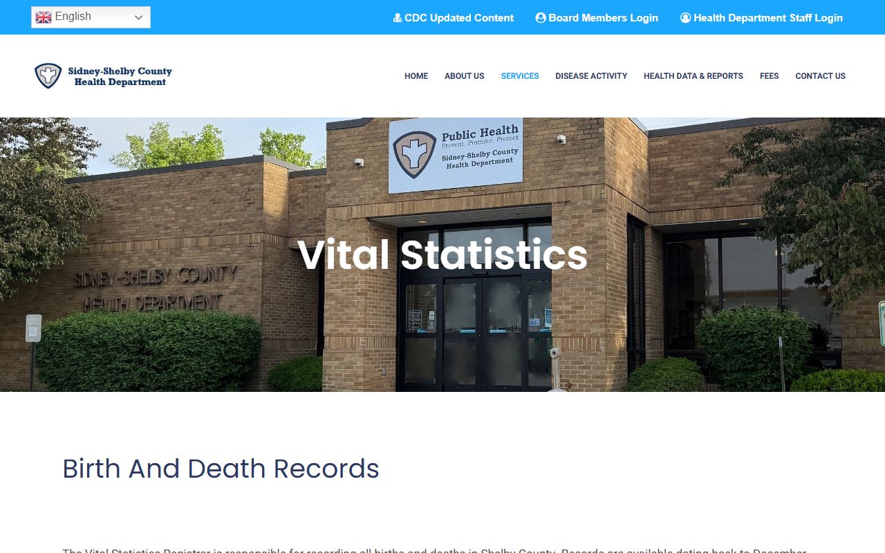Shelby County Death Index - Sidney-Shelby County Health Department Vital Statistics