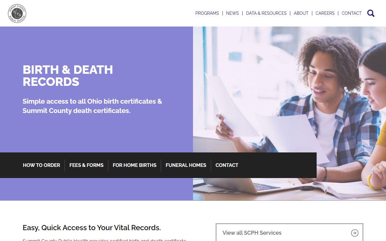 Summit County Death Index - Public Health Birth Death Records