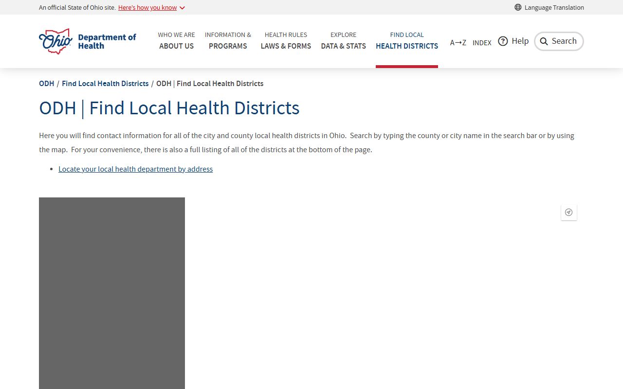 Ohio Death Index - Ohio Local Health Districts Directory